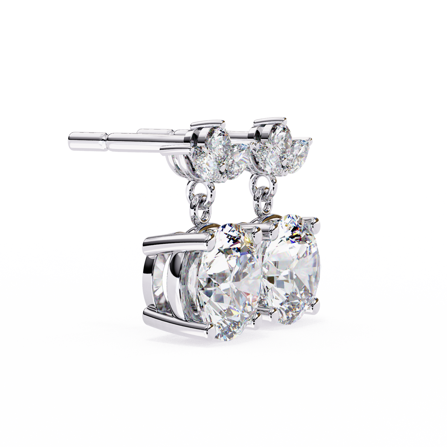 10K White Gold Lab Grown Diamond Drop Earrings 2.00 ctw DAE-163