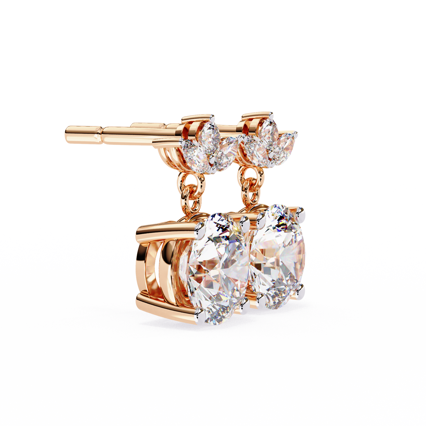 10K Rose Gold Lab Grown Diamond Drop Earrings 2.00 ctw DAE-163