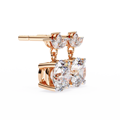 10K Rose Gold Lab Grown Diamond Drop Earrings 2.00 ctw DAE-163
