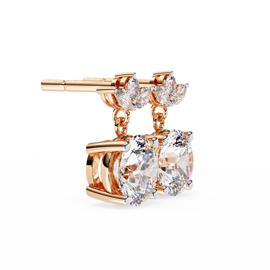 10K Rose Gold Lab Grown Diamond Drop Earrings 2.00 ctw DAE-163