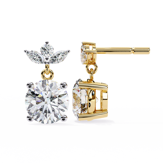18K Yellow Gold Lab Grown Diamond Drop Earrings 2.00 ctw DAE-163