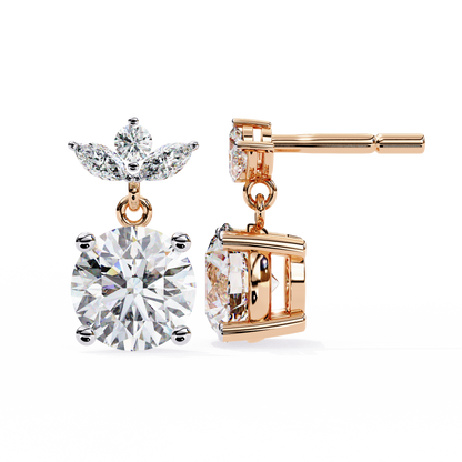 10K Rose Gold Lab Grown Diamond Drop Earrings 2.00 ctw DAE-163