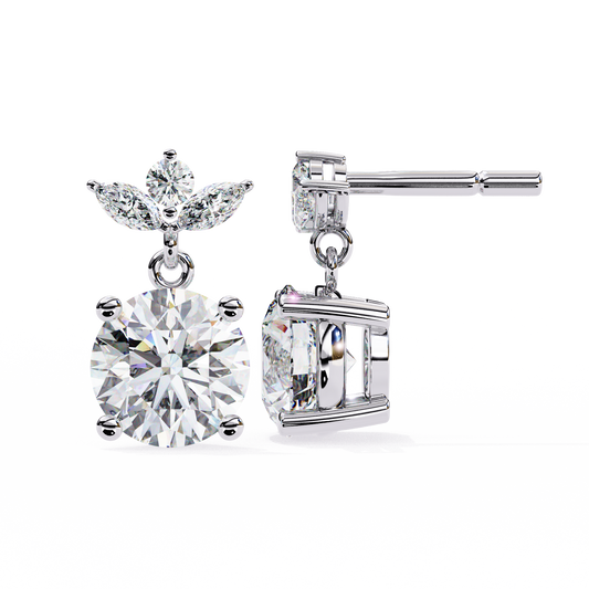 14K White Gold Lab Grown Diamond Drop Earrings 2.00 ctw DAE-163