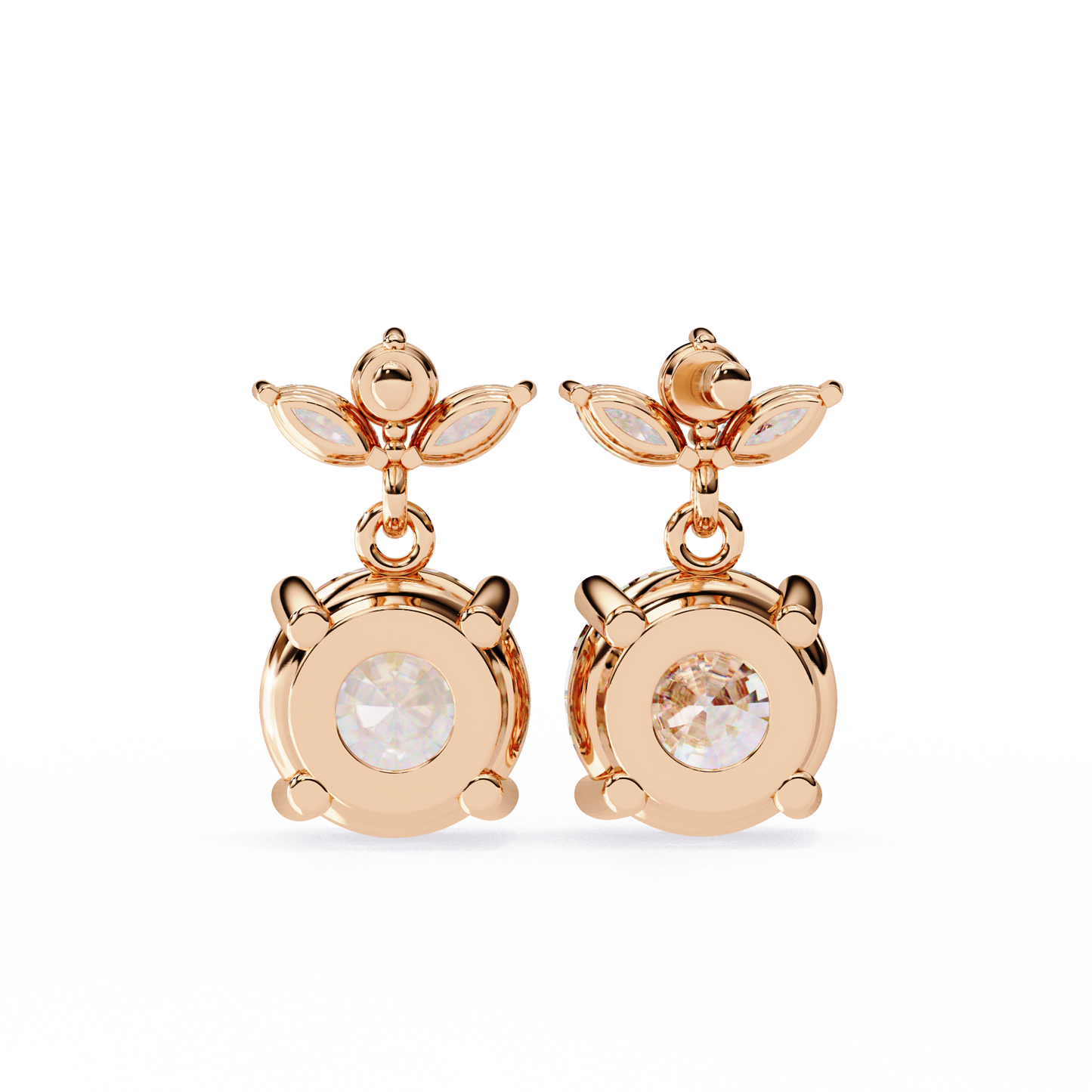 10K Rose Gold Lab Grown Diamond Drop Earrings 2.00 ctw DAE-163