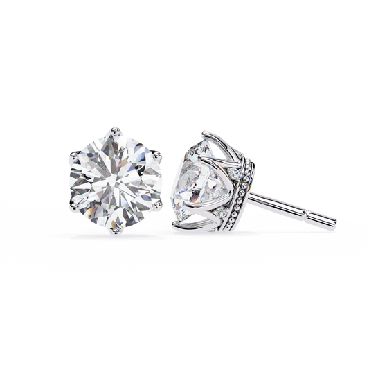 18K White Gold Lab Grown Diamond Halo Earrings 2.60 ctw DAE-139