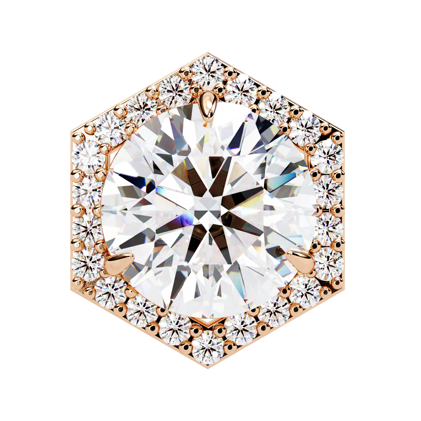 10K Rose Gold Lab Grown Diamond Halo Earrings 2.10 ctw DAE-140