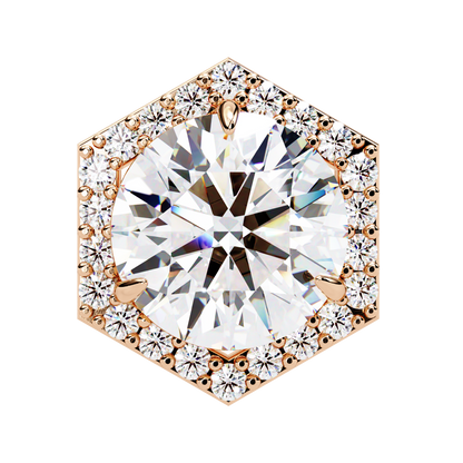 10K Rose Gold Lab Grown Diamond Halo Earrings 2.10 ctw DAE-140