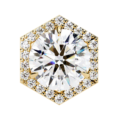 14K Yellow Gold Lab Grown Diamond Halo Earrings 2.10 ctw DAE-140