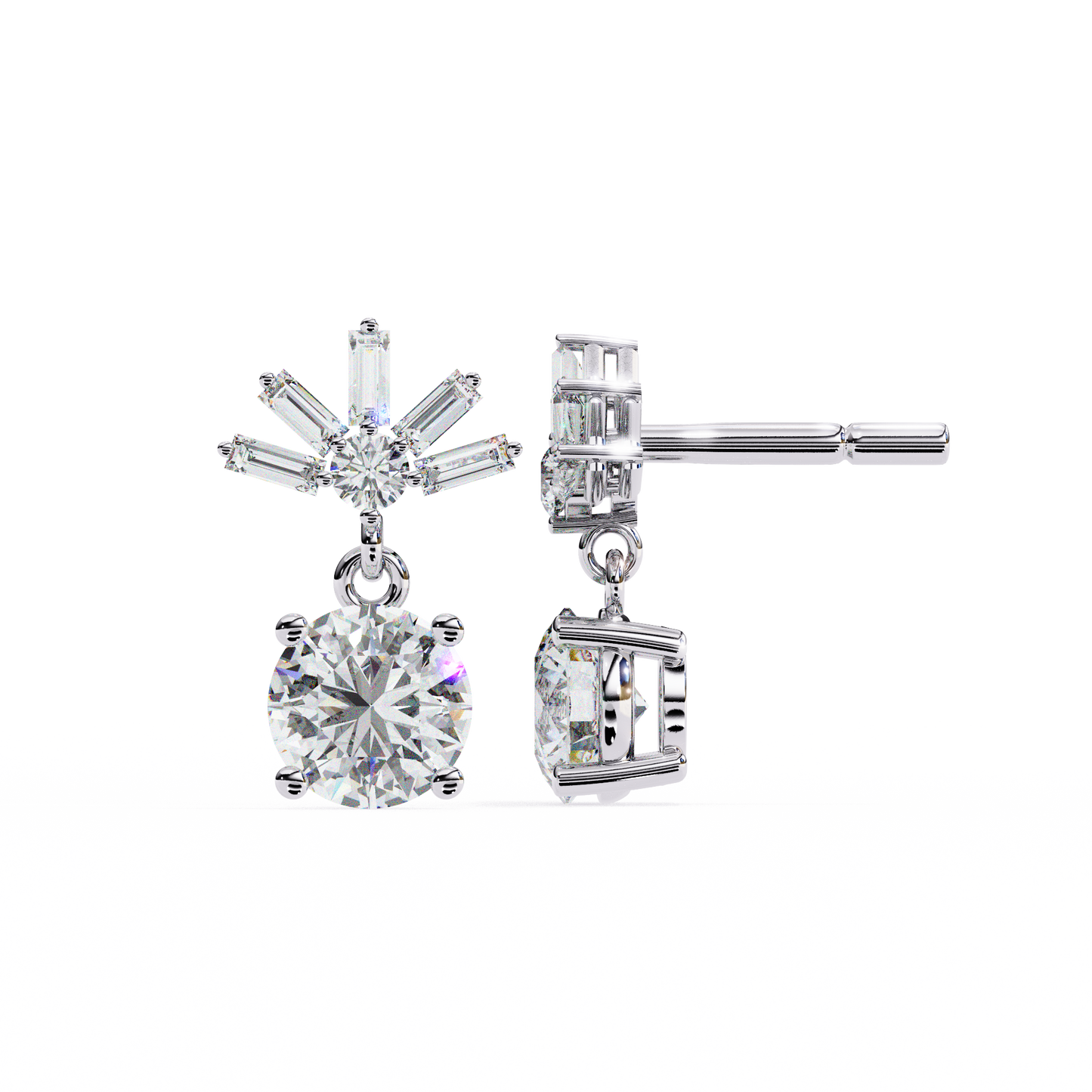 14K White Gold Lab Grown Diamond Drop Earrings 0.87 ctw DAE-162