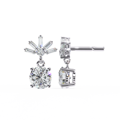 14K White Gold Lab Grown Diamond Drop Earrings 0.87 ctw DAE-162