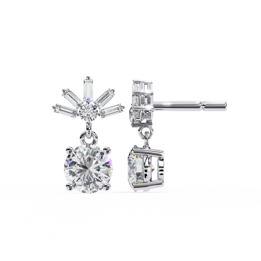 18K White Gold Lab Grown Diamond Drop Earrings 0.87 ctw DAE-162