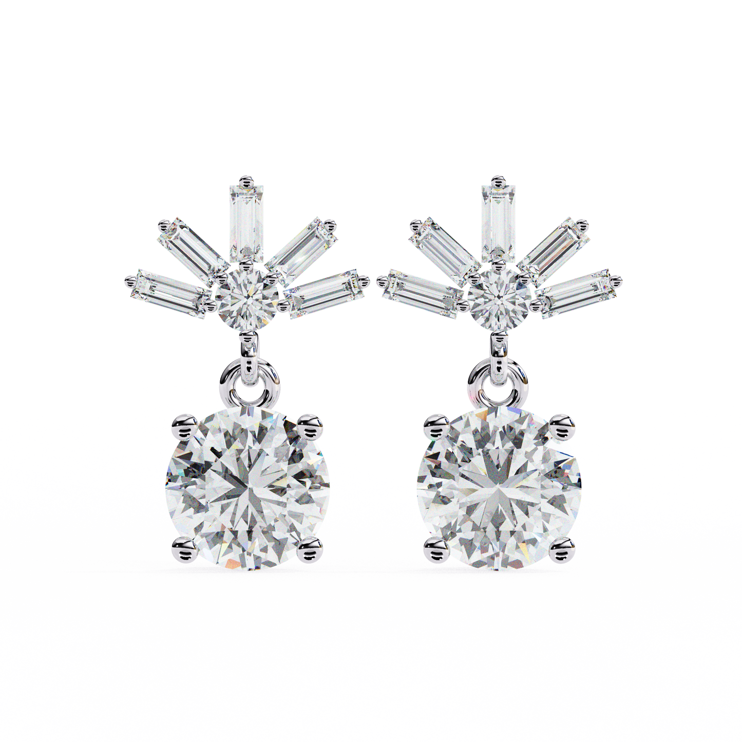 14K White Gold Lab Grown Diamond Drop Earrings 0.87 ctw DAE-162
