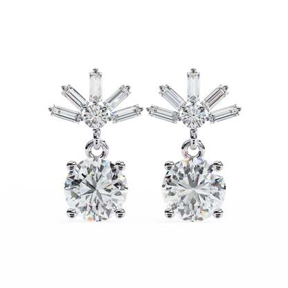 14K White Gold Lab Grown Diamond Drop Earrings 0.87 ctw DAE-162