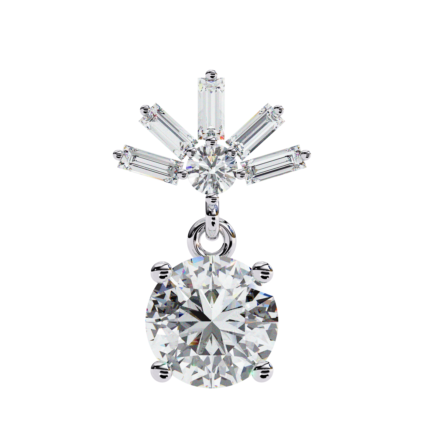 14K White Gold Lab Grown Diamond Drop Earrings 0.87 ctw DAE-162