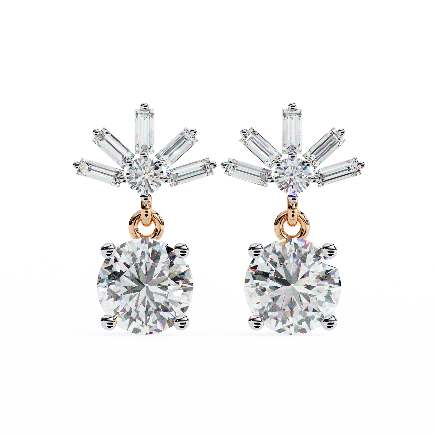 10K Rose Gold Lab Grown Diamond Drop Earrings 0.87 ctw DAE-162