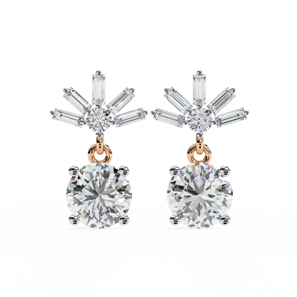 10K Rose Gold Lab Grown Diamond Drop Earrings 0.87 ctw DAE-162