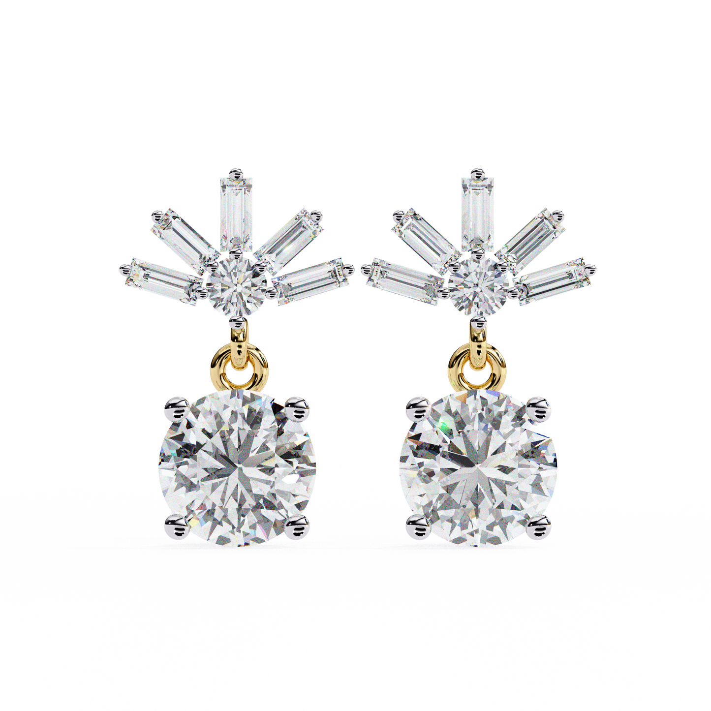 18K Yellow Gold Lab Grown Diamond Drop Earrings 0.87 ctw DAE-162