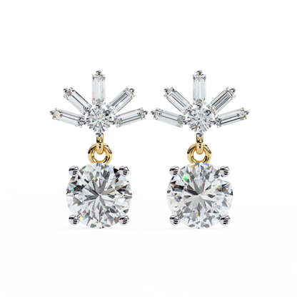 18K Yellow Gold Lab Grown Diamond Drop Earrings 0.87 ctw DAE-162