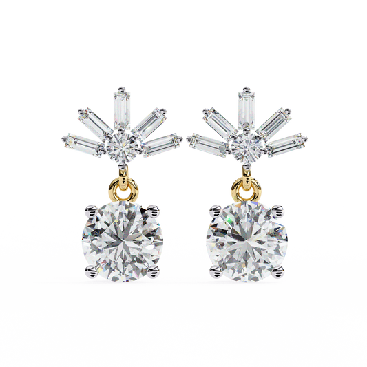 18K Yellow Gold Lab Grown Diamond Drop Earrings 0.87 ctw DAE-162