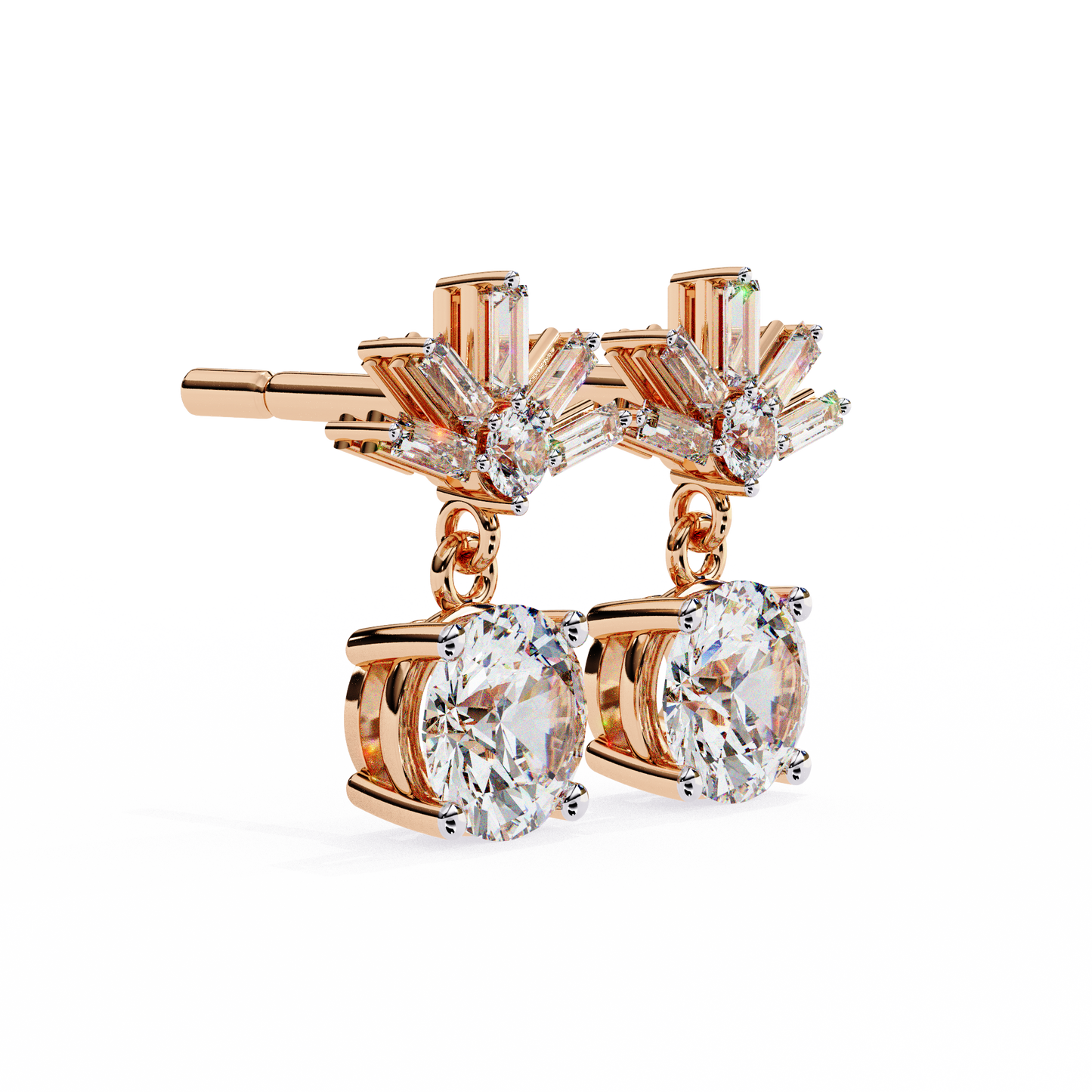 10K Rose Gold Lab Grown Diamond Drop Earrings 0.87 ctw DAE-162