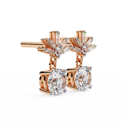 10K Rose Gold Lab Grown Diamond Drop Earrings 0.87 ctw DAE-162