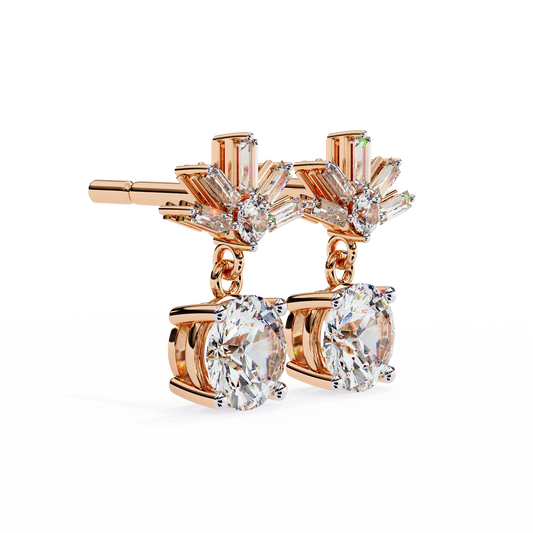 10K Rose Gold Lab Grown Diamond Drop Earrings 0.87 ctw DAE-162