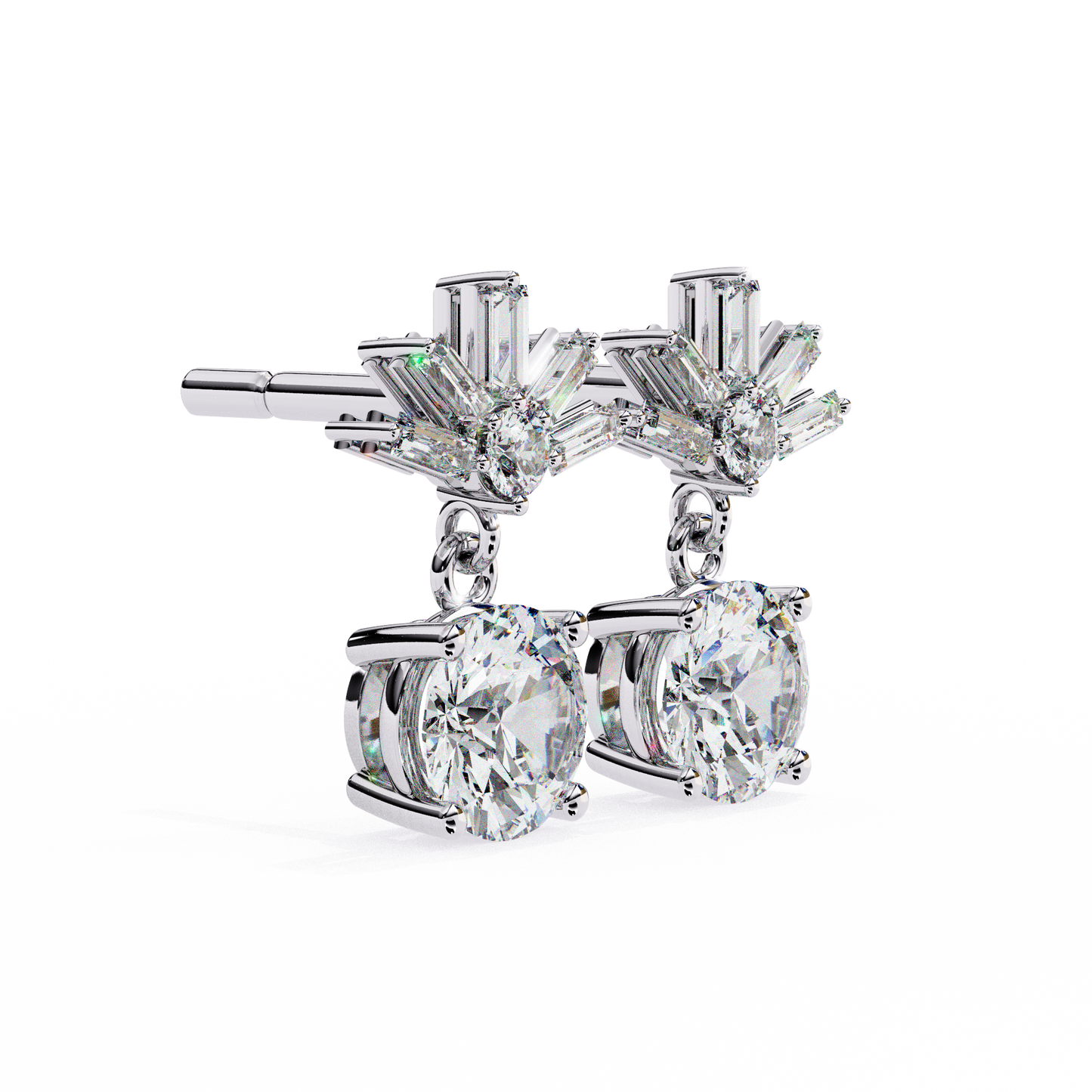14K White Gold Lab Grown Diamond Drop Earrings 0.87 ctw DAE-162