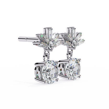 14K White Gold Lab Grown Diamond Drop Earrings 0.87 ctw DAE-162