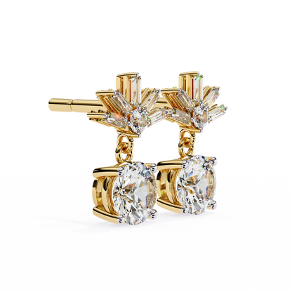 18K Yellow Gold Lab Grown Diamond Drop Earrings 0.87 ctw DAE-162