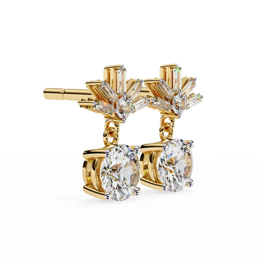 14K Yellow Gold Lab Grown Diamond Drop Earrings 0.87 ctw DAE-162