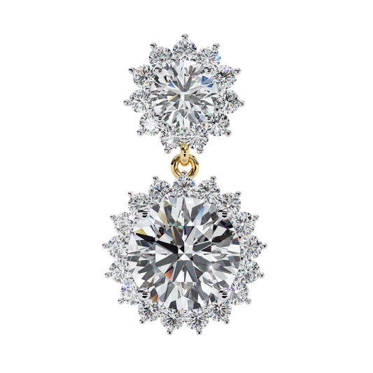 18K Yellow Gold Lab Grown Diamond Drop Earrings 1.37 ctw DAE-161