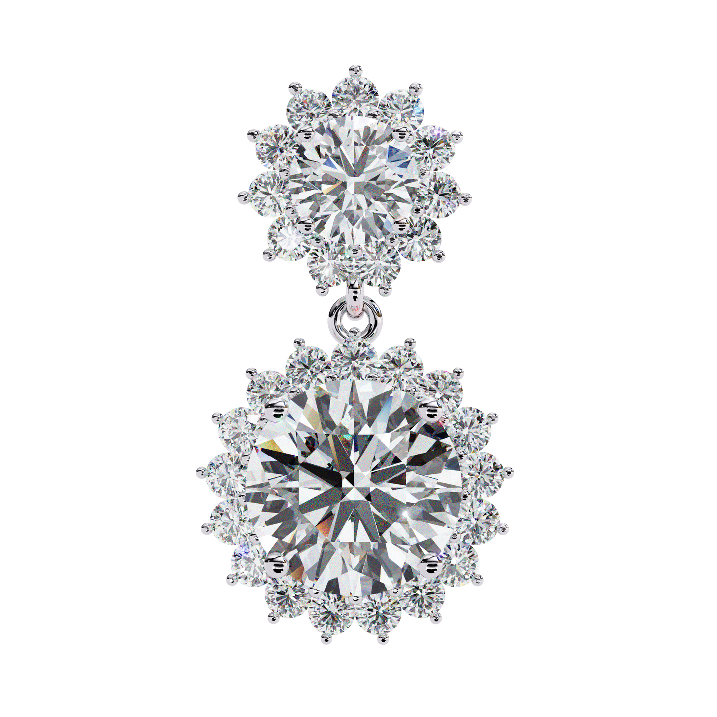 18K White Gold Lab Grown Diamond Drop Earrings 1.37 ctw DAE-161