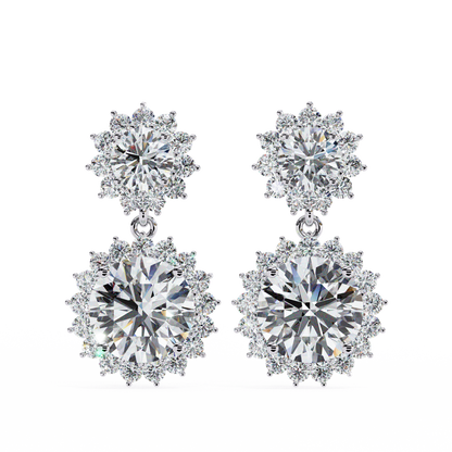 18K White Gold Lab Grown Diamond Drop Earrings 1.37 ctw DAE-161