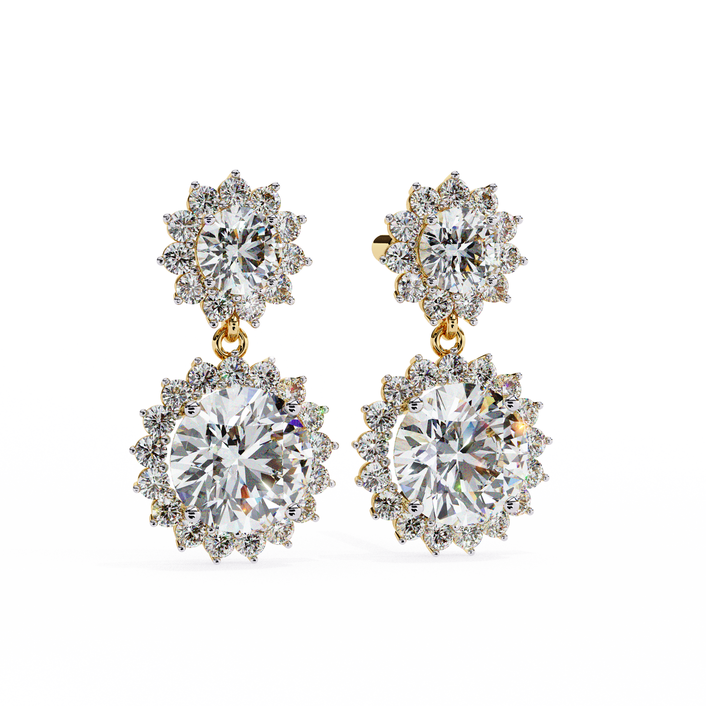 14K Yellow Gold Lab Grown Diamond Drop Earrings 1.37 ctw DAE-161
