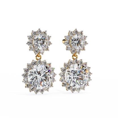 14K Yellow Gold Lab Grown Diamond Drop Earrings 1.37 ctw DAE-161