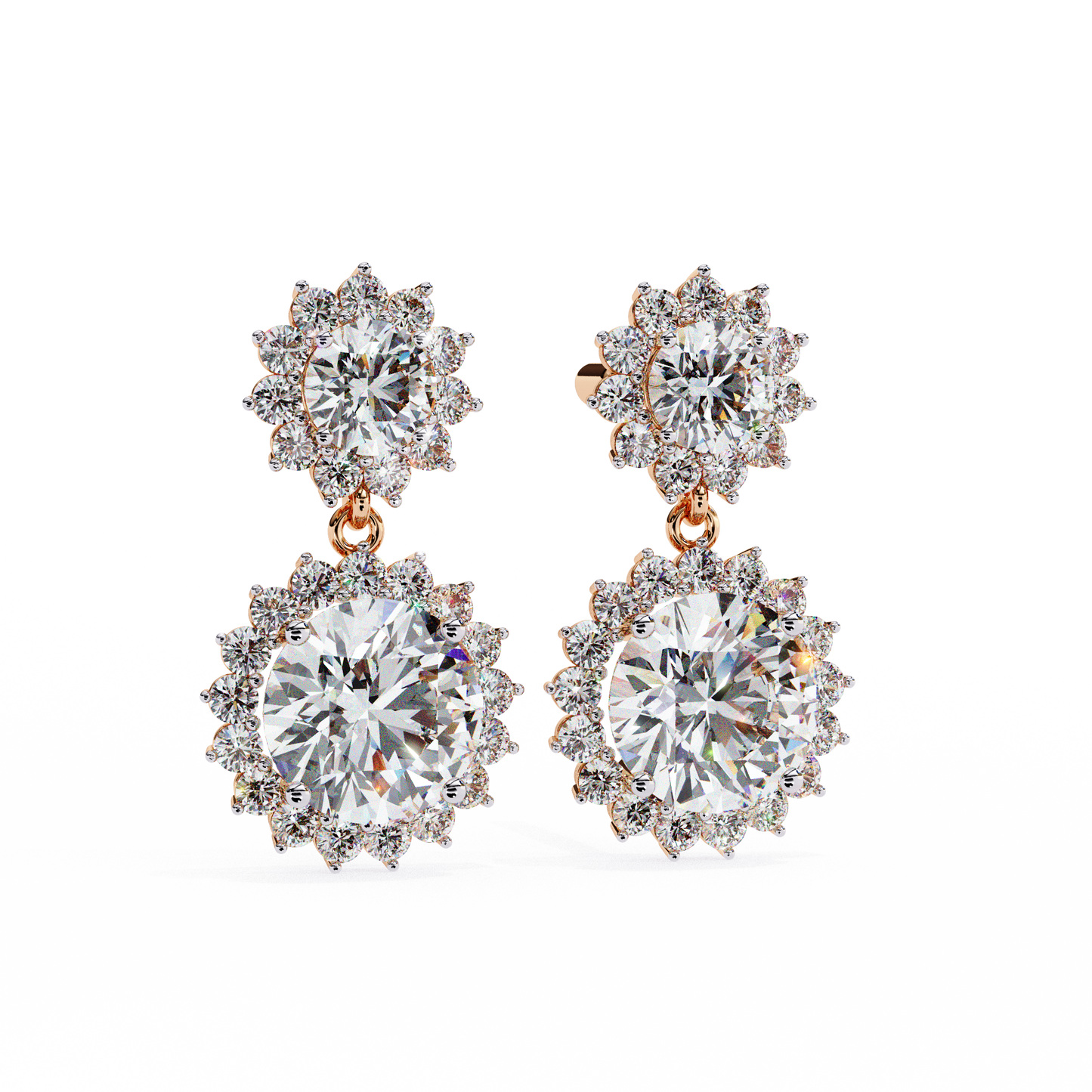 10K Rose Gold Lab Grown Diamond Drop Earrings 1.37 ctw DAE-161