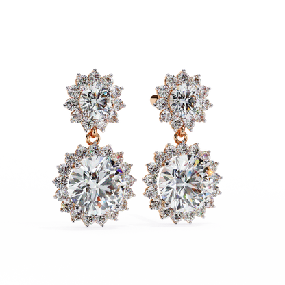 10K Rose Gold Lab Grown Diamond Drop Earrings 1.37 ctw DAE-161