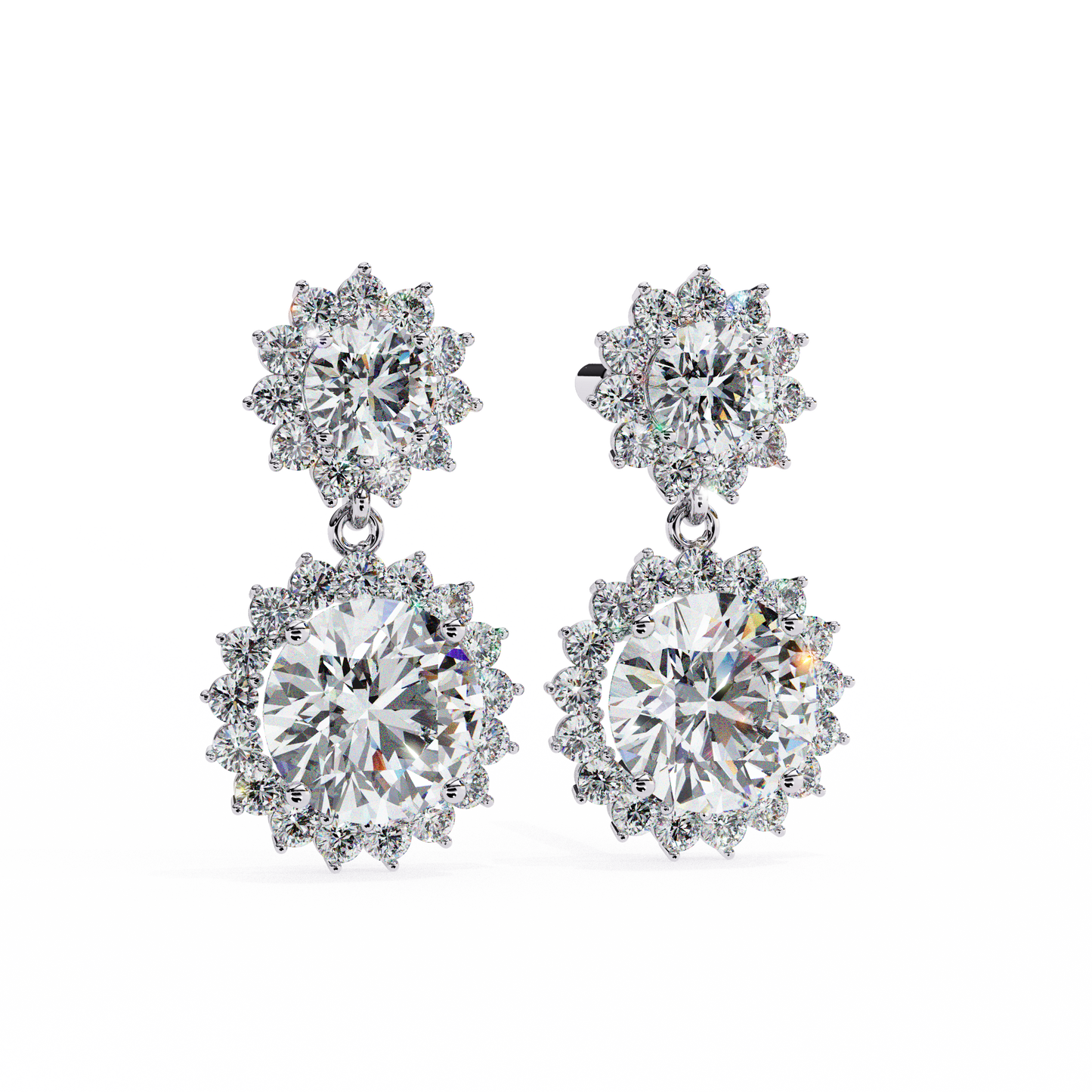 18K White Gold Lab Grown Diamond Drop Earrings 1.37 ctw DAE-161