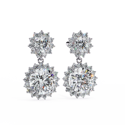 18K White Gold Lab Grown Diamond Drop Earrings 1.37 ctw DAE-161
