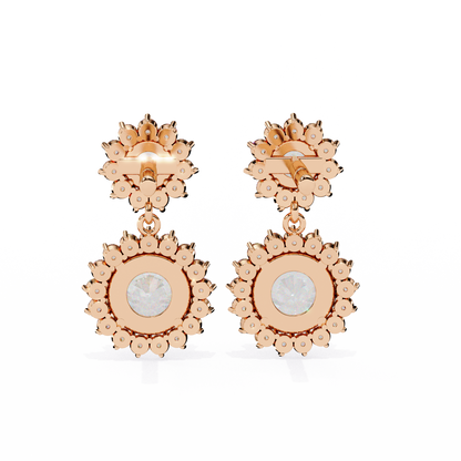 10K Rose Gold Lab Grown Diamond Drop Earrings 1.37 ctw DAE-161