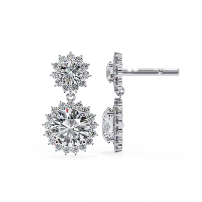 18K White Gold Lab Grown Diamond Drop Earrings 1.37 ctw DAE-161