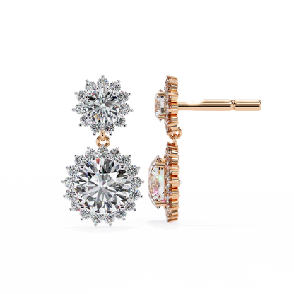 10K Rose Gold Lab Grown Diamond Drop Earrings 1.37 ctw DAE-161