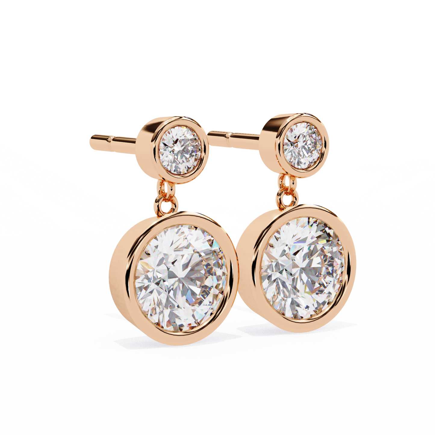 10K Rose Gold Lab Grown Diamond Drop Earrings 1.82 ctw DAE-160