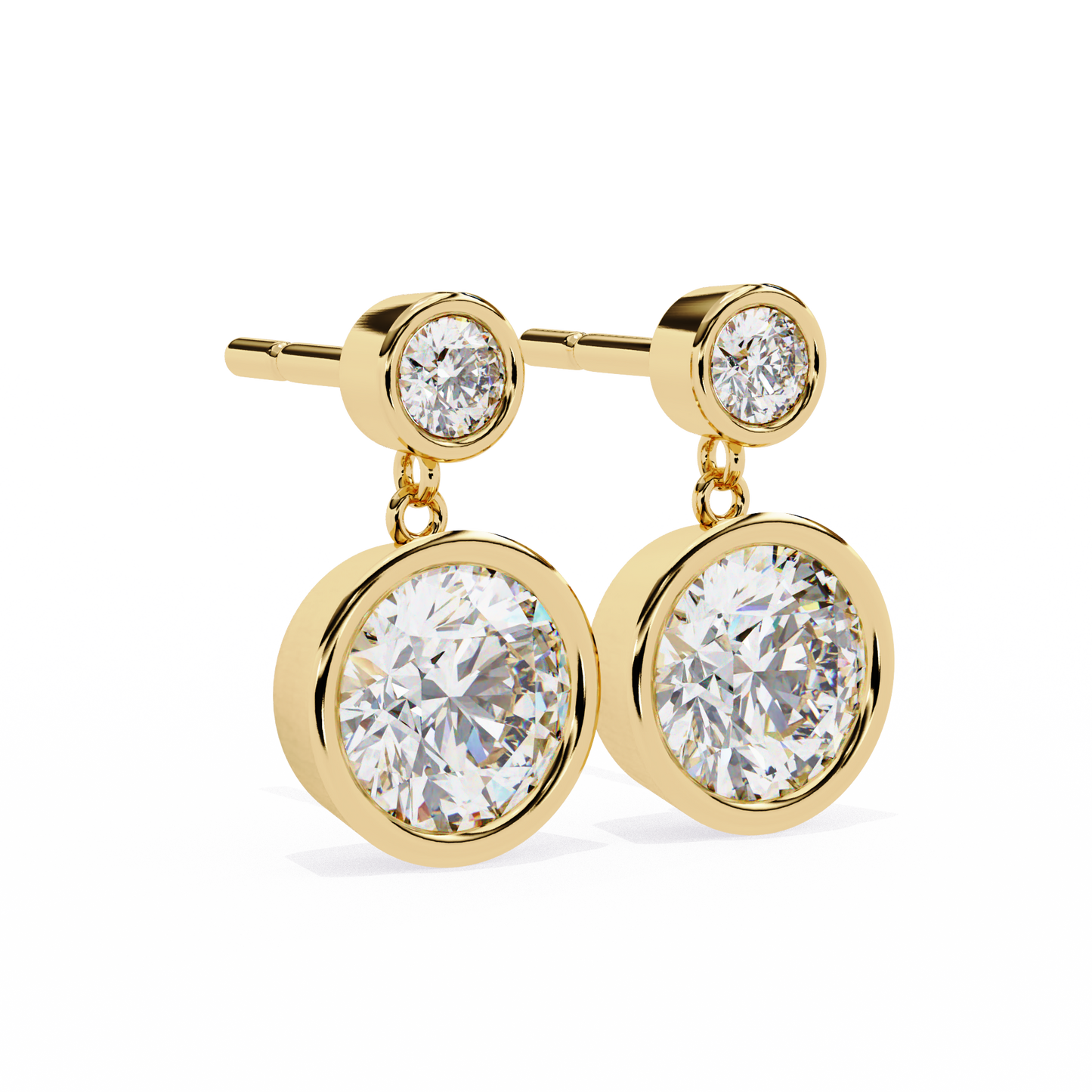 18K Yellow Gold Lab Grown Diamond Drop Earrings 1.82 ctw DAE-160