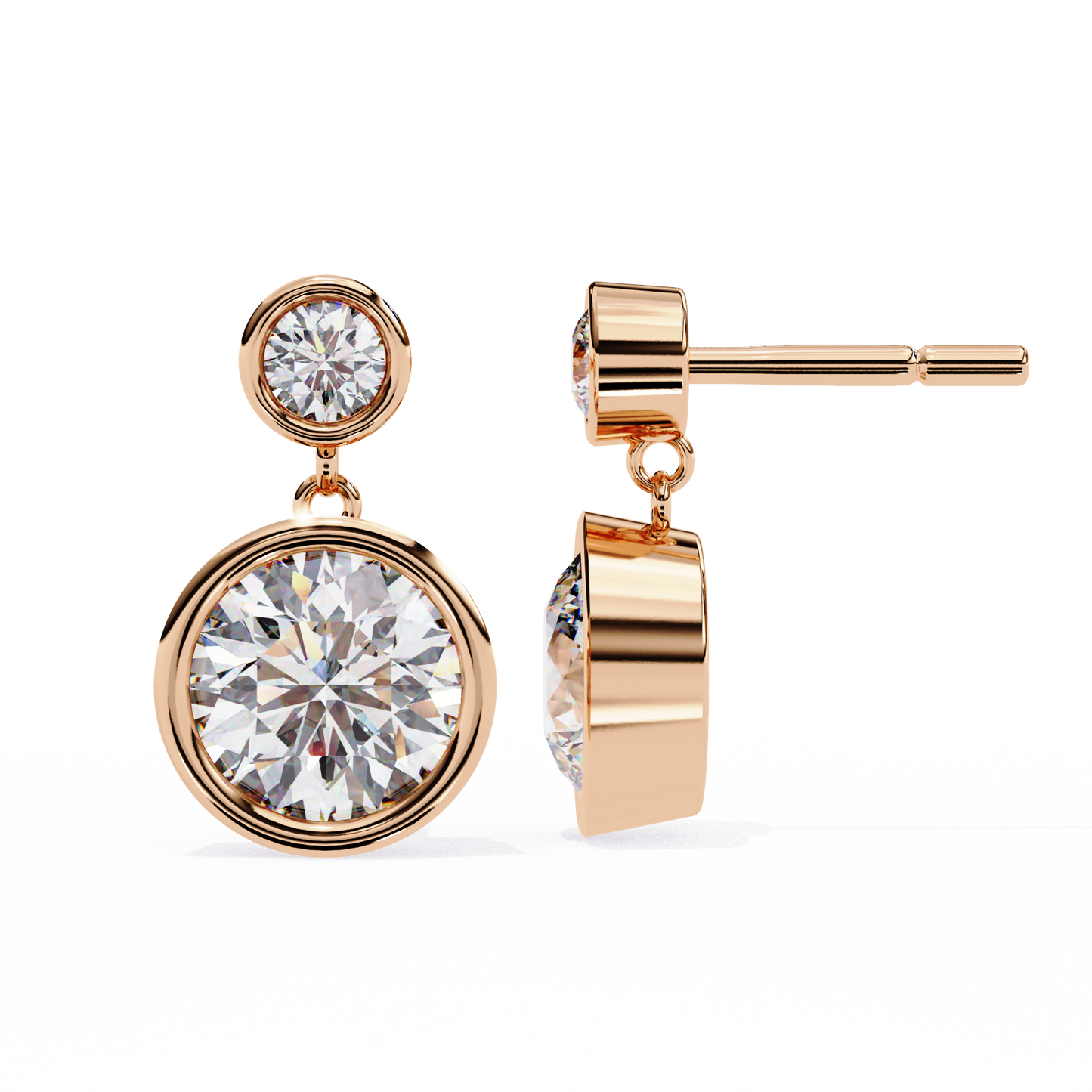 10K Rose Gold Lab Grown Diamond Drop Earrings 1.82 ctw DAE-160