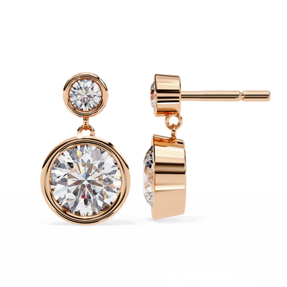 10K Rose Gold Lab Grown Diamond Drop Earrings 1.82 ctw DAE-160