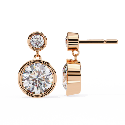 10K Rose Gold Lab Grown Diamond Drop Earrings 1.82 ctw DAE-160