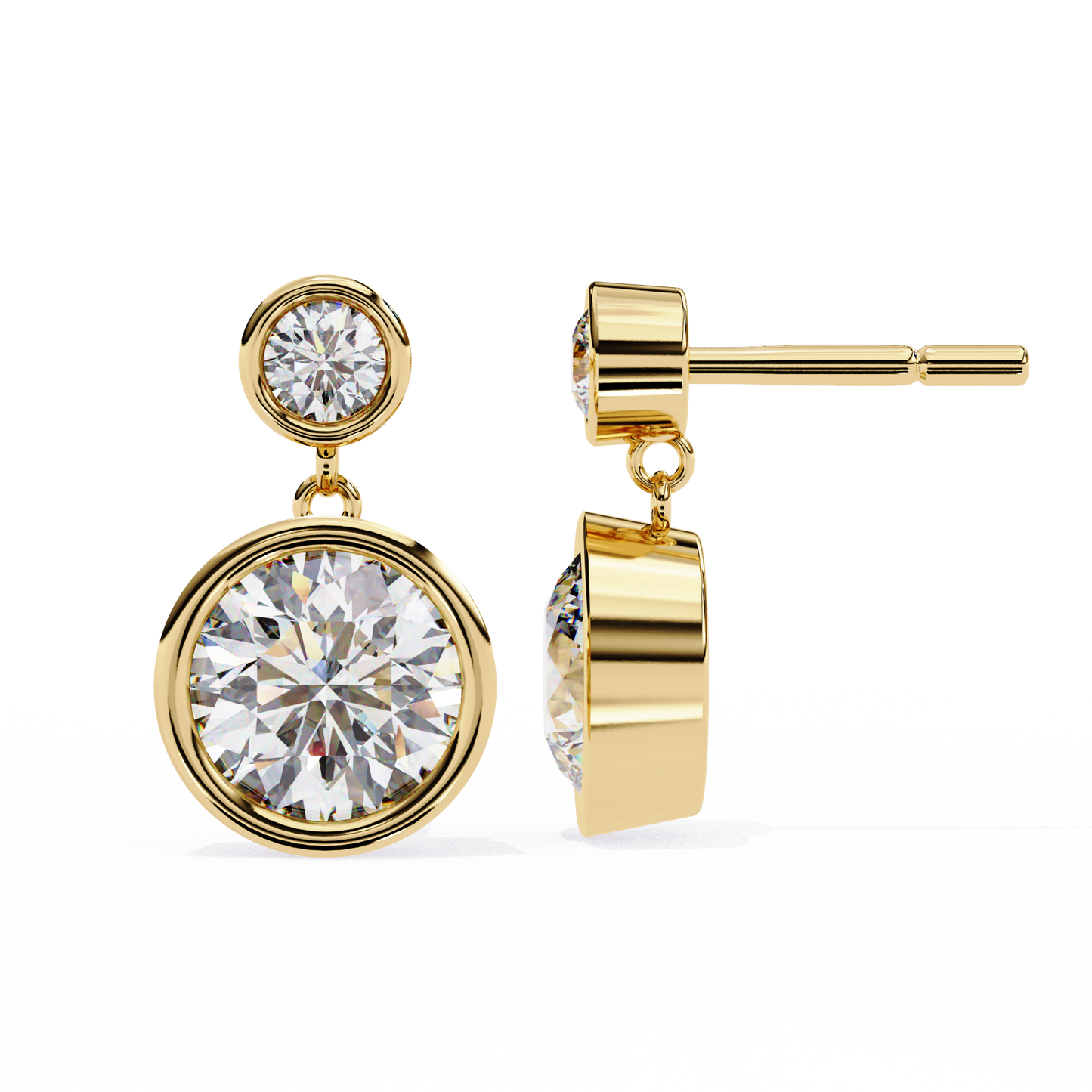 18K Yellow Gold Lab Grown Diamond Drop Earrings 1.82 ctw DAE-160