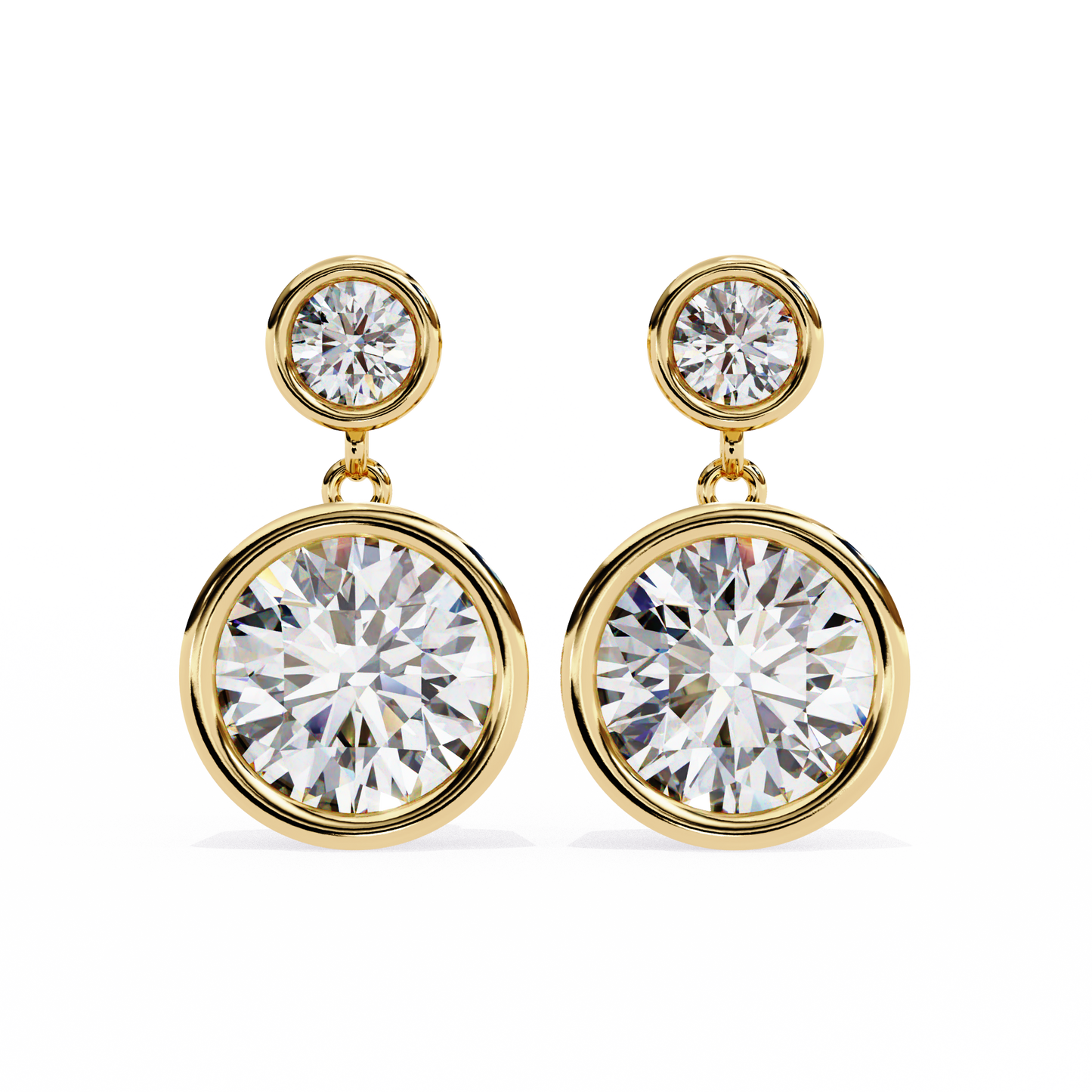 18K Yellow Gold Lab Grown Diamond Drop Earrings 1.82 ctw DAE-160