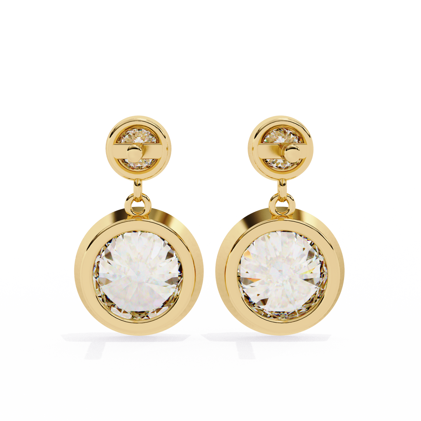 18K Yellow Gold Lab Grown Diamond Drop Earrings 1.82 ctw DAE-160